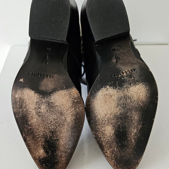 AllSaints Katy Ankle Boots - Black + Snake - Picture 8 of 8